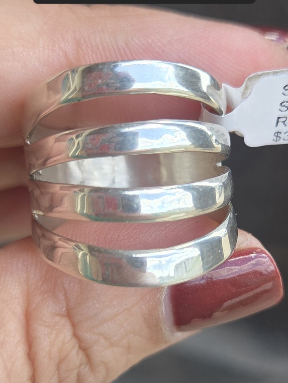 Grace Silver Layered Band Ring - Sz 8.5 Retails $350